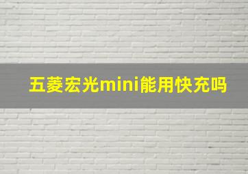 五菱宏光mini能用快充吗