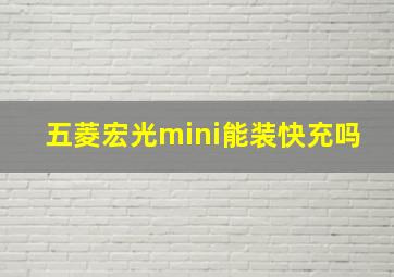 五菱宏光mini能装快充吗