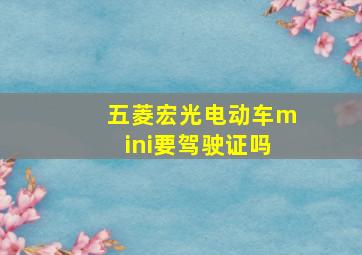 五菱宏光电动车mini要驾驶证吗