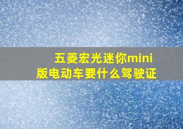 五菱宏光迷你mini版电动车要什么驾驶证