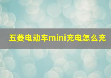 五菱电动车mini充电怎么充