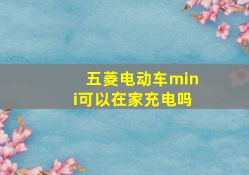 五菱电动车mini可以在家充电吗