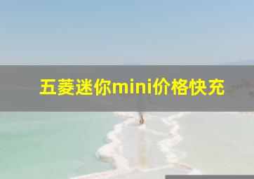 五菱迷你mini价格快充