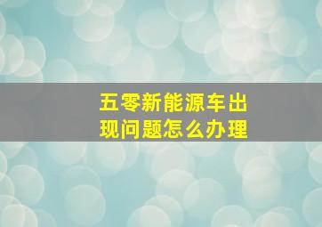 五零新能源车出现问题怎么办理