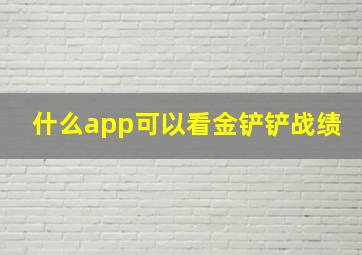 什么app可以看金铲铲战绩