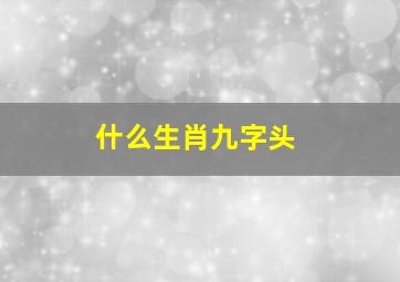 什么生肖九字头