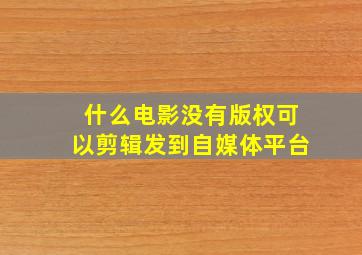 什么电影没有版权可以剪辑发到自媒体平台