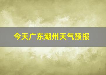 今天广东潮州天气预报