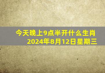 今天晚上9点半开什么生肖2024年8月12日星期三