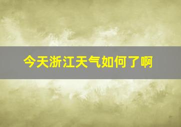 今天浙江天气如何了啊