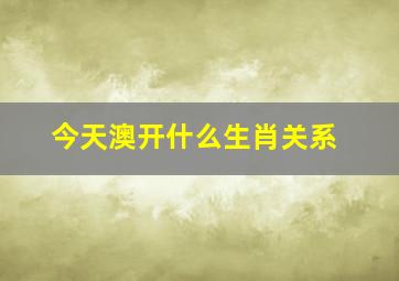 今天澳开什么生肖关系