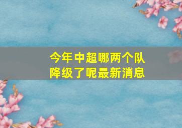 今年中超哪两个队降级了呢最新消息