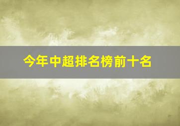 今年中超排名榜前十名