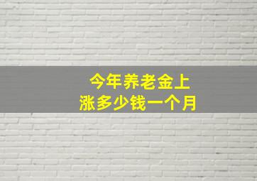 今年养老金上涨多少钱一个月