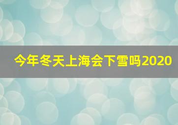 今年冬天上海会下雪吗2020