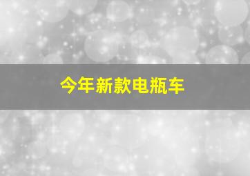 今年新款电瓶车