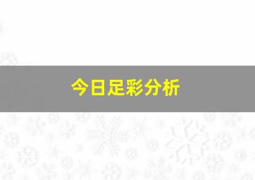 今日足彩分析