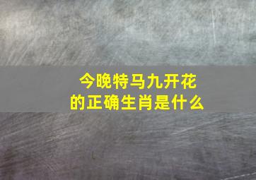 今晚特马九开花的正确生肖是什么