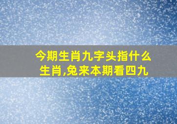 今期生肖九字头指什么生肖,兔来本期看四九