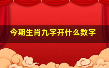 今期生肖九字开什么数字