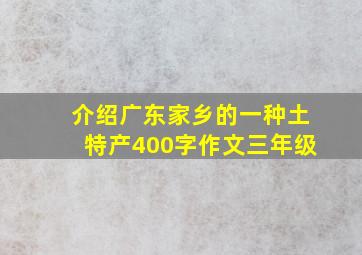 介绍广东家乡的一种土特产400字作文三年级