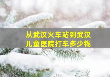 从武汉火车站到武汉儿童医院打车多少钱