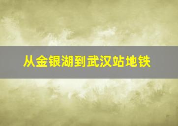 从金银湖到武汉站地铁