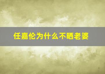 任嘉伦为什么不晒老婆