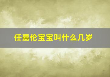 任嘉伦宝宝叫什么几岁