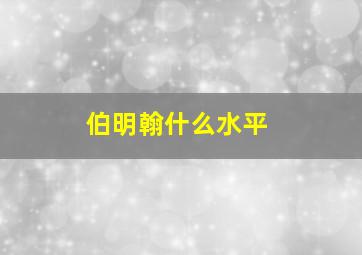 伯明翰什么水平