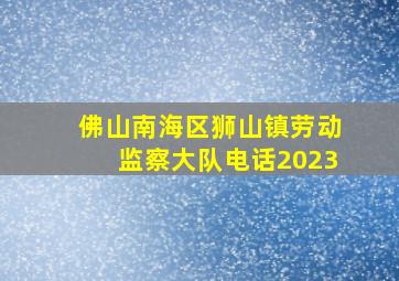 佛山南海区狮山镇劳动监察大队电话2023