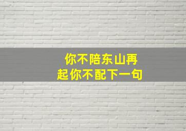 你不陪东山再起你不配下一句