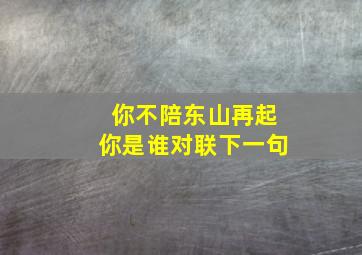 你不陪东山再起你是谁对联下一句