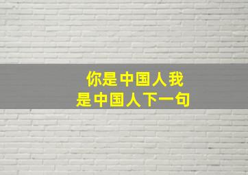 你是中国人我是中国人下一句