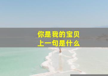 你是我的宝贝上一句是什么