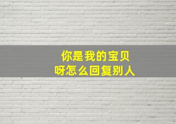 你是我的宝贝呀怎么回复别人