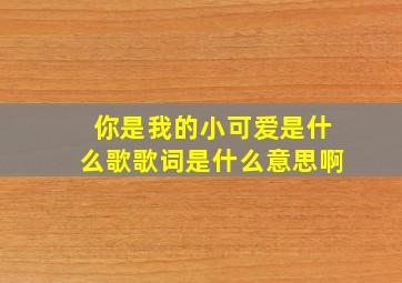 你是我的小可爱是什么歌歌词是什么意思啊