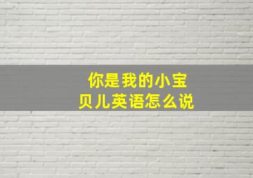 你是我的小宝贝儿英语怎么说