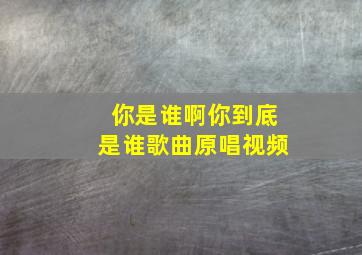 你是谁啊你到底是谁歌曲原唱视频