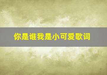 你是谁我是小可爱歌词