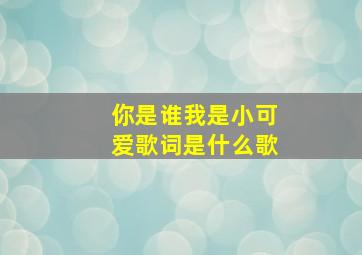 你是谁我是小可爱歌词是什么歌