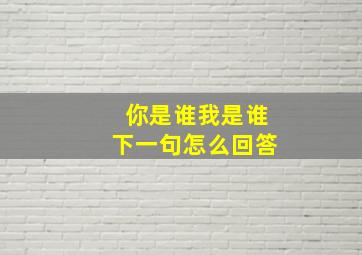 你是谁我是谁下一句怎么回答