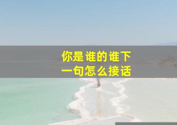 你是谁的谁下一句怎么接话