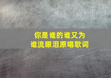 你是谁的谁又为谁流眼泪原唱歌词