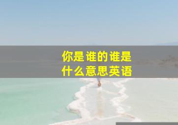 你是谁的谁是什么意思英语