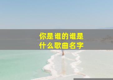 你是谁的谁是什么歌曲名字