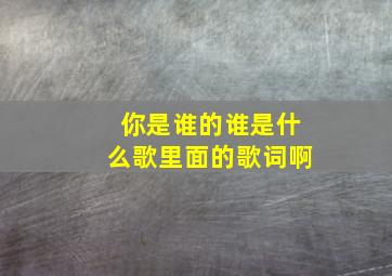 你是谁的谁是什么歌里面的歌词啊