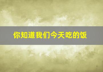 你知道我们今天吃的饭