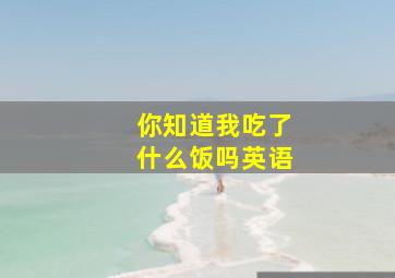 你知道我吃了什么饭吗英语