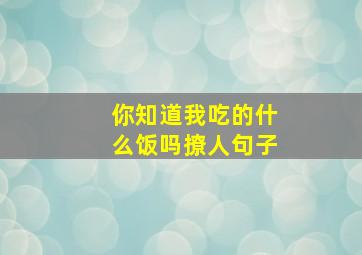 你知道我吃的什么饭吗撩人句子